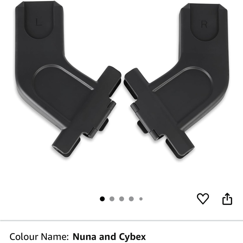 Nuna, Maxi Cosi, Cybex Black Car Seat Adapters for Uppababy Stroller